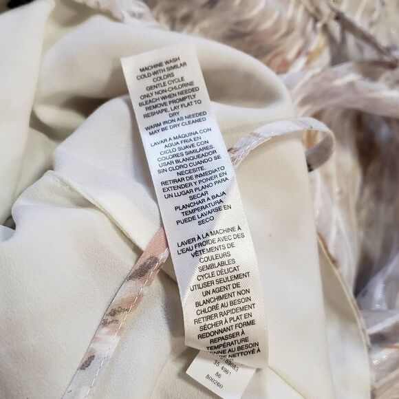 White House Black Market Sheer Stripe Split Long Sleeve Dress - Picture 16 of 16